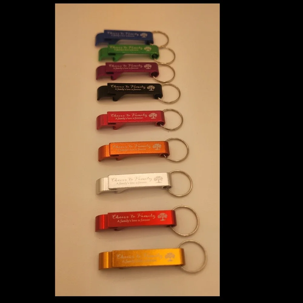 Cheers to Family Bottle Opener Keychain Remembering Our Roots Gift Set Favors